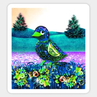 Blue Valley Net Bird Sticker